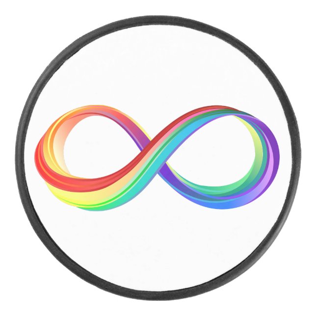 Disco De Hockey Símbolo infinito arcoiris en capas (Anverso)