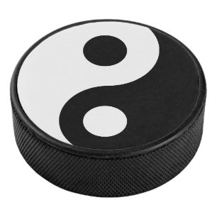 Disco De Hockey Símbolo Yin y Yang blanco y negro