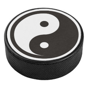 Disco De Hockey Símbolo Yin Yang - diseño de tatuajes sólidos