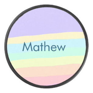 Disco De Hockey simple letra inicial monograma añada su nombre