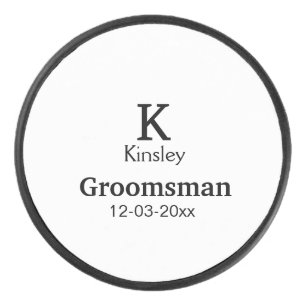 Disco De Hockey SIMPLE MINIMAL añada tu nombre personalizado groom