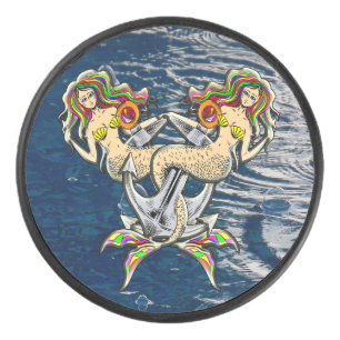 Disco De Hockey Sirenas aferradas - Diseño Náutico para los amante