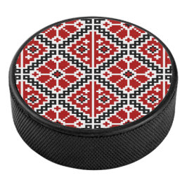 Disco De Hockey Slavic Ethnic Embroidery, Balkan Traditional