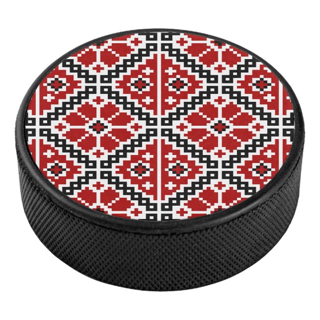 Disco De Hockey Slavic Ethnic Embroidery, Balkan Traditional (3/4)