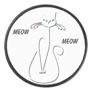 Disco De Hockey Slinky Black Cat Meow Meow Personalizado Textos Oj