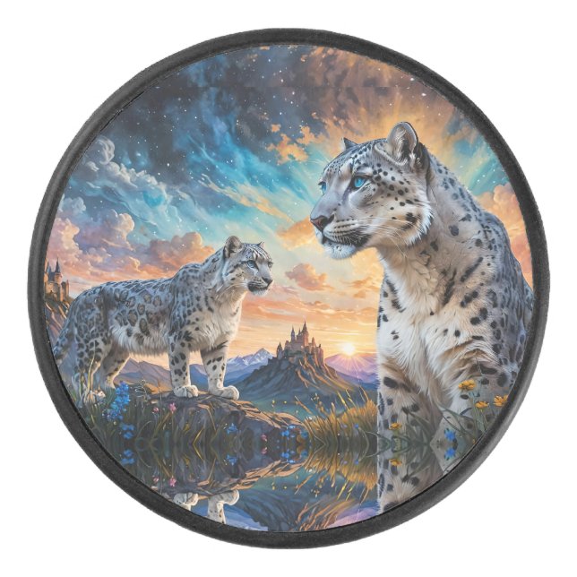 Disco De Hockey Snow Leopard Castle Sunrise reflector (Anverso)