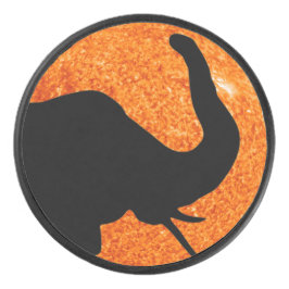 Disco De Hockey Sombra de eclipse solar de perfil de elefante