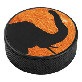 Disco De Hockey Sombra de eclipse solar de perfil de elefante