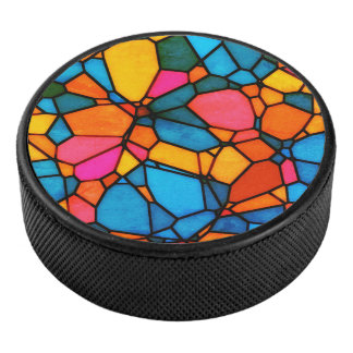 Disco De Hockey Stain Glass