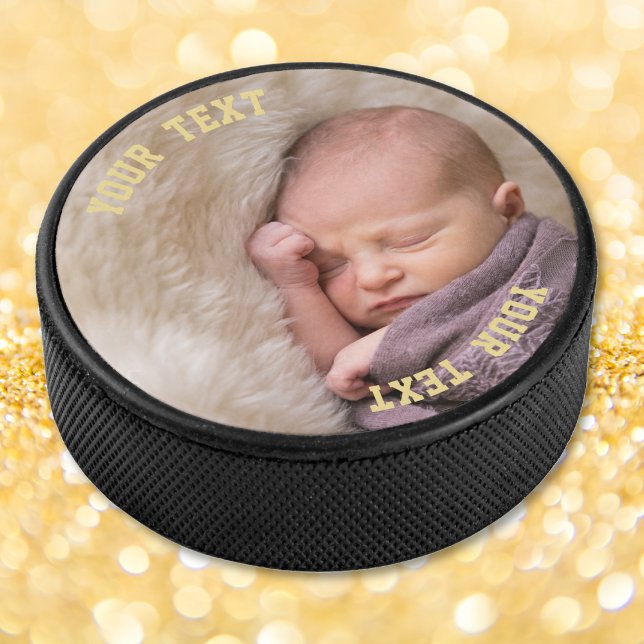 Disco De Hockey Subir Selfie y crear foto personalizada de Persona (Upload Selfie and Create Custom Personalized Photo Hockey Puck)