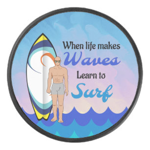 Disco De Hockey Surfboard Ocean Waves Blue Motivation Cita