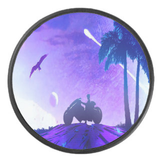 Disco De Hockey Surreal Landscape – Dreamy Digital Art Hockey Puck