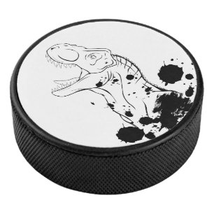 Disco De Hockey T-Rex (blanco y negro)