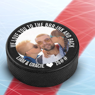 Disco De Hockey Te amo a la foto personalizada Brr-ink & Back