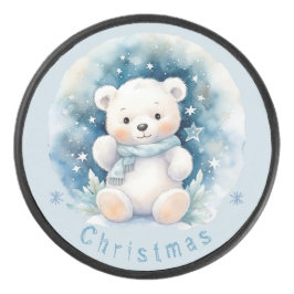 Disco De Hockey Teddy Bear y Navidades