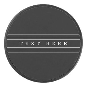 Disco De Hockey Texto Personalizado y franjas modernas Blanco y