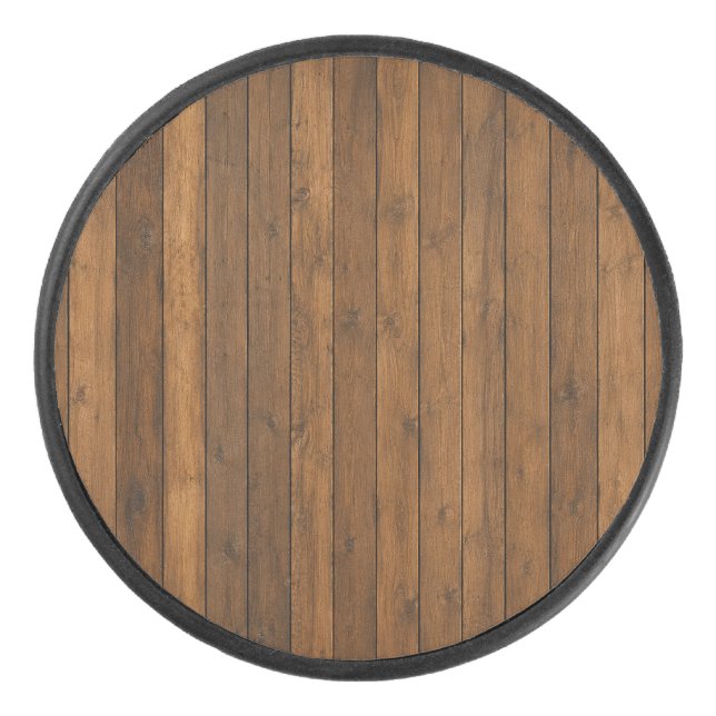Disco De Hockey Textura de madera (Anverso)