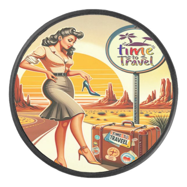 Disco De Hockey Tiempo de viajar Puck (Anverso)