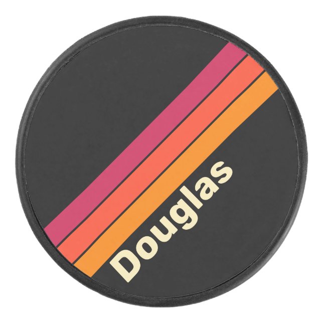 Disco De Hockey Tiras retro VHS con nombre (Anverso)