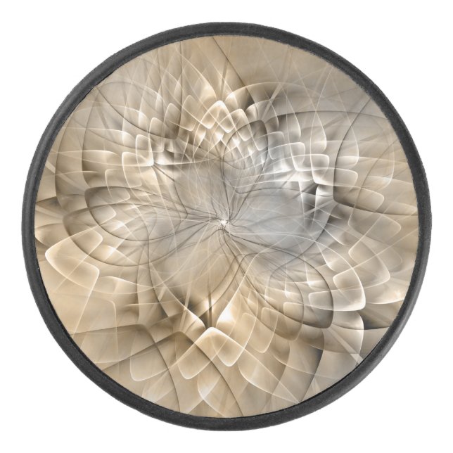 Disco De Hockey Tones de la Tierra Resumen Textura moderna de arte (Anverso)