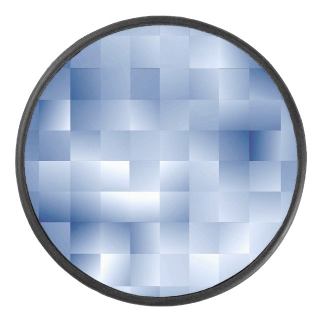 Disco De Hockey Tonos azules de ensueño en un patrón cuadrado (Anverso)