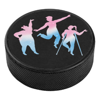 Disco De Hockey trans disabled design on hockey puck