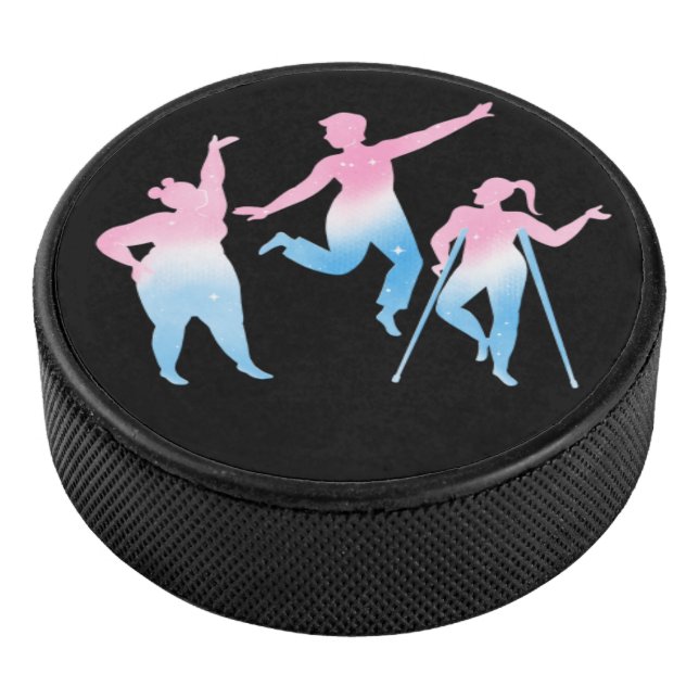 Disco De Hockey trans disabled design on hockey puck (3/4)