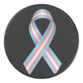 Disco De Hockey Trans ribbon on black hockey puck