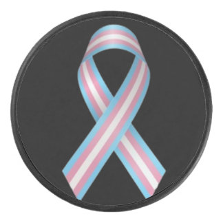 Disco De Hockey Trans ribbon on black hockey puck