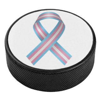Disco De Hockey Trans ribbon with white background hockey puck