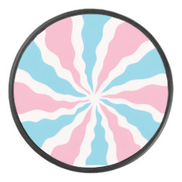 Disco De Hockey trans spiral design hockey puck