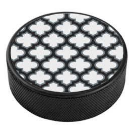 Disco De Hockey Trébol blanco y negro, Entramado, Quatrefoil