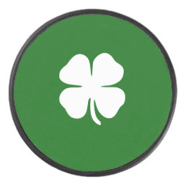 Disco De Hockey Trébol de Cuatro Hojas Verde Irlandés Afortunado