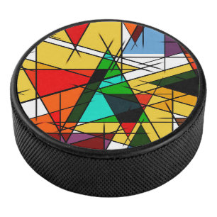Disco De Hockey Triángulo moderno geométrico colorido