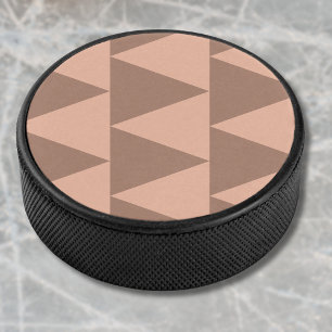 Disco De Hockey Triángulos geométricos grandes Mocha Mousse Dusty