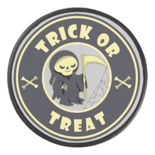 Disco De Hockey Truco o tratar el carácter de pañal gris de Hallow