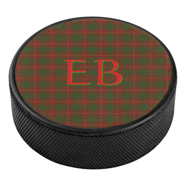 Disco De Hockey Tus iniciales en Bruce Clan tartan (3/4)