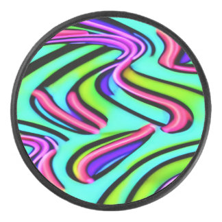 Disco De Hockey Un arcoiris de colores en el aire