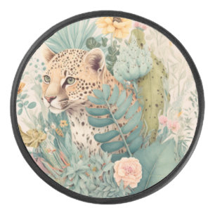 Disco De Hockey Un leopardo detrás del personalizado de los arbust