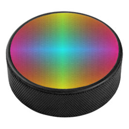 Disco De Hockey Un objeto redondo y multicolor con un acabado bril