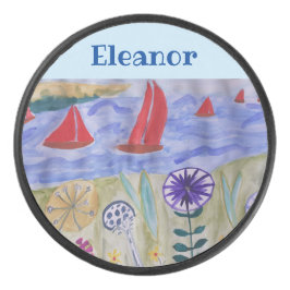 Disco De Hockey Velas y flores rojas