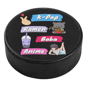 Disco De Hockey Ventilador de la cultura K-Pop, Ramen, Boba y Anim