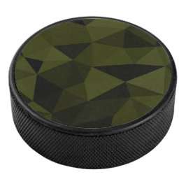 Disco De Hockey Verde oscuro del ejército negro patrón de malla ge