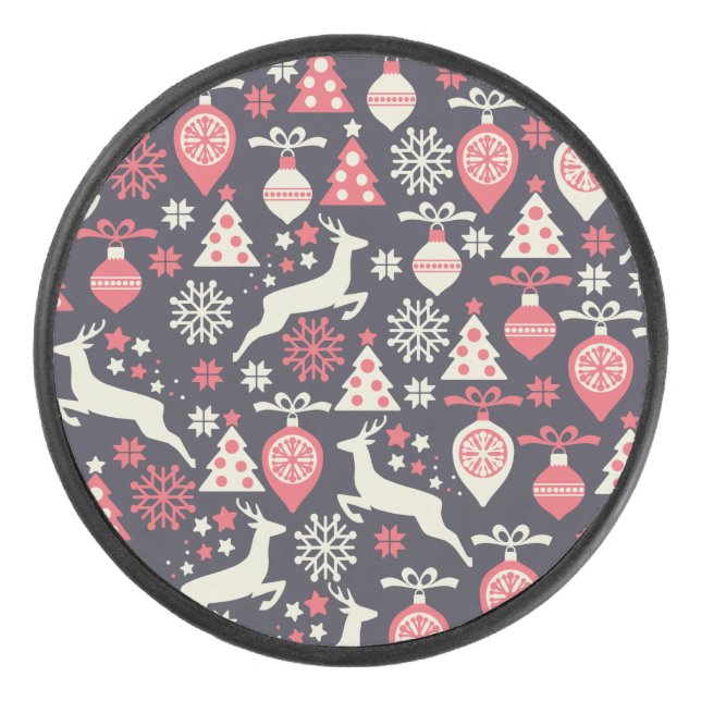 Disco De Hockey Vintage Retro Navidad vacaciones (Anverso)