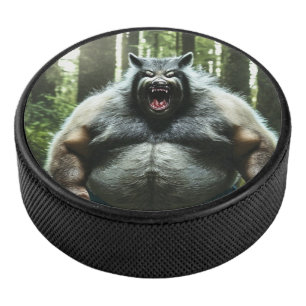 Disco De Hockey Werewolf Que Se Comía El Pato De Hockey De Toda La