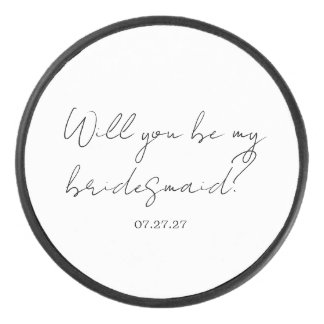 Disco De Hockey Will You Be My Bridesmaid Custom Cursive
