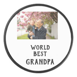 Disco De Hockey World best Grandpa photo name father's day grandpa