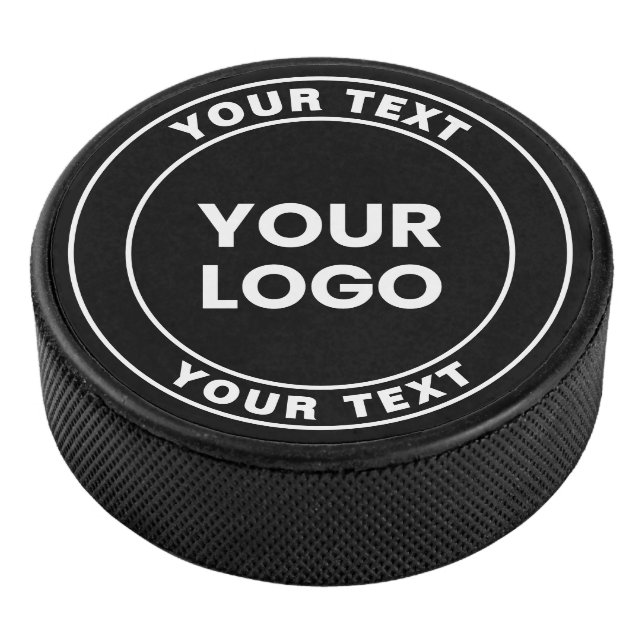 Disco De Hockey Your Uploaded Logo + Bold Circular Text  (3/4)