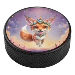 Disco De Hockey Zorro estrellado de los prados iluminados por la l