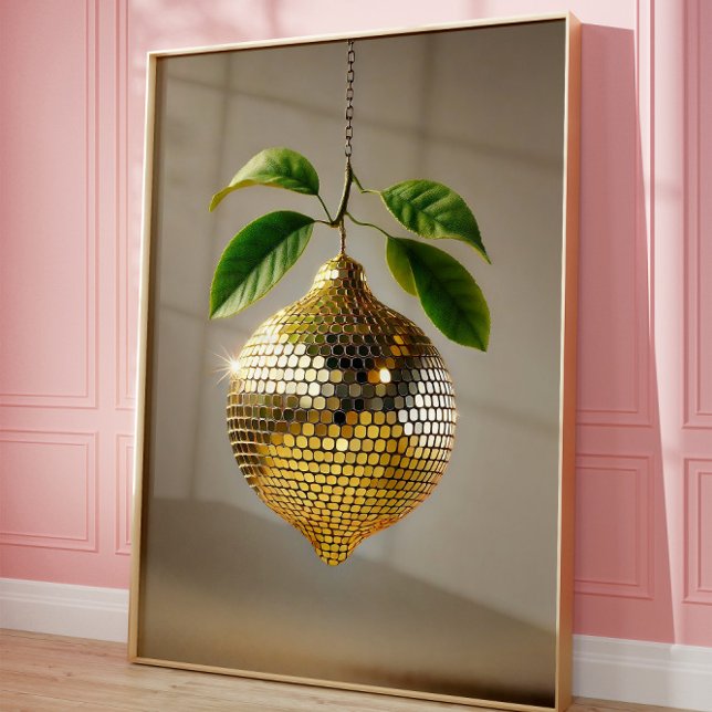 Disco Lemon Wall Art, hogar de arte pop estético (Disco Ball)